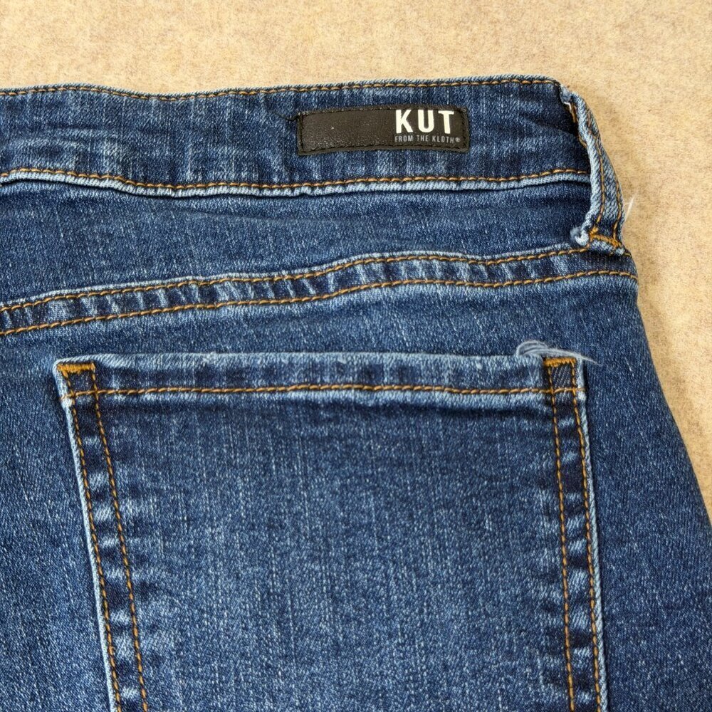 KUT From The Kloth Denim Shorts Size 10 Distressed Cuffed Stretch - Picture 12 of 15